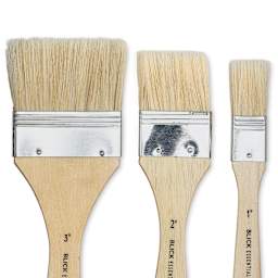 Blick Essentials Value Brush Set - Utility Brushes, Bristle, Set of 3 (close-up of brushes)