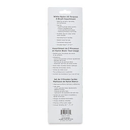 Blick Essentials Value Brush Set - Utility Brushes, White Nylon, Set of 3 back of package