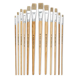 Blick Essentials Value Brush Set - Flat Brushes, Bristle, Set of 12