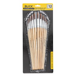 Blick Essentials Value Brush Set - Round Brushes, Brown Nylon, Set of 12 (in packaging)