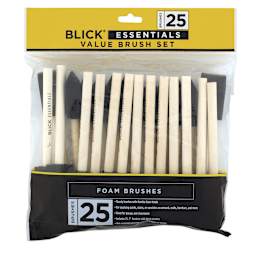 Blick Essentials Value Brush Set - Foam Brushes, 1", Set of 25 in package