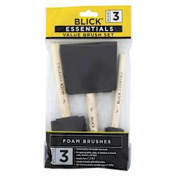Blick Essentials Value Foam Brushes - Set of 3 in packaging