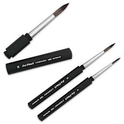 Da Vinci Casaneo Synthetic Squirrel Watercolor Brush Set - Round, Travel Set of 3, Short Handle