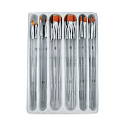 Royal & Langnickel Clear Choice Taklon Brushes Value Sets - 24 pc Flat Set shown in tray