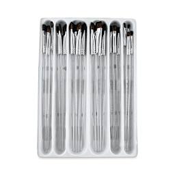 Clear Choice Soft Natural Hair Brushes Value Sets - 24 pc Flats shown in storage tray