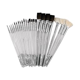 Royal & Langnickel Clear Choice Natural Ceramic Brushes Value Set - Component brushes shown upright