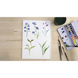 Princeton Aqua Elite Series 4850 Brushes - Blick Exclusive Set of 4, flower artwork