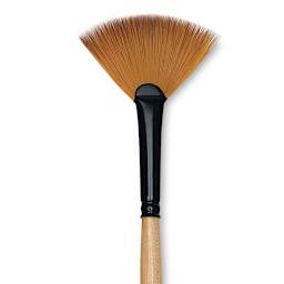 Dynasty Black Gold Brush - Fan, Short Handle, Size 4 close up