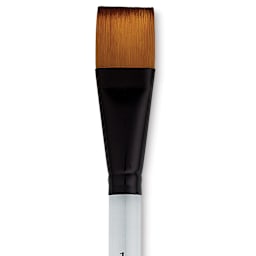 Dynasty Black Gold Brush - Flat Wash, Short Handle, Size 1" close up