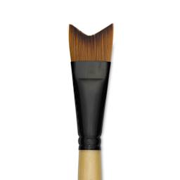 Dynasty Black Gold Brush - Whale's Tail, Short Handle, Size 1" close up