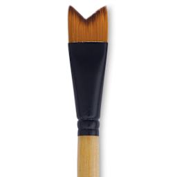 Dynasty Black Gold Brush - Whale's Tail, Short Handle, Size 3/4" close up