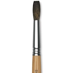 Escoda Squirrel Hair Ceramic Brush - Square Tip, Size 12 (Close-up of brush)