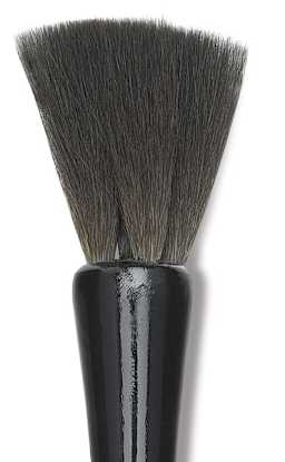 Luco Black Squirrel Square Brushes - closeup of square edged six lock brush