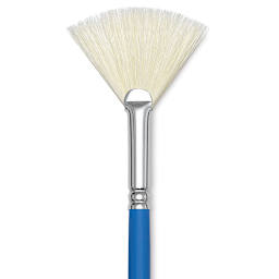 Princeton Select Off-White Synthetic Brush - Fan, Short Handle, Size 4, close-up
