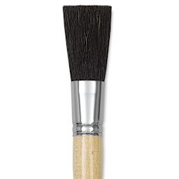 Dynasty Red-Letter Black Bristle Brush - Oval Sash, Long Handle, Size 6 close up