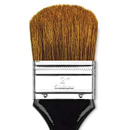 Dynasty Red-Letter Brush - Bristle/Ox Oval, Long Handle, Size 2 close up