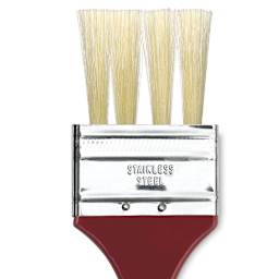Dynasty Red-Letter Encaustic Brushes - Closeup of Grainer Flat Soft Brush
