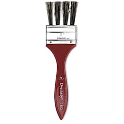 Dynasty Red-Letter Gray Bristle Brush - Blend Grainer Flat, Long Handle