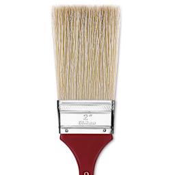 Dynasty Red-Letter White Bristle Brush - Extra Long Flat, Long Handle, Size 2"