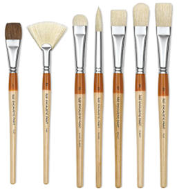 R&F Encaustic Brushes - 7 different brushes shown upright