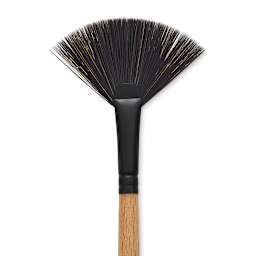 Princeton Catalyst Polytip Bristle Brush - Fan, Long Handle, Size 6 close up