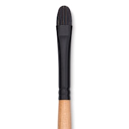 Princeton Catalyst Polytip Bristle Brush - Short Filbert, Long Handle, Size 4 close up