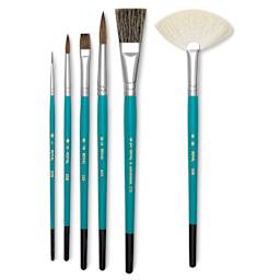 Royal & Langnickel Ceramic Classroom Brushes - Various types of brushes included shown vertically 