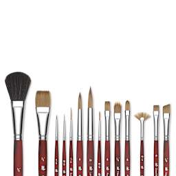 Princeton Velvetouch Series 3950 Synthetic Brushes - Short Handle (Close-Up)