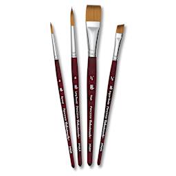 Princeton Velvetouch Series 3950 Synthetic Brushes - Set of 4, Out of Packaging, Brushes Angled