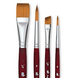 Princeton Velvetouch Series 3950 Synthetic Brushes - Set of 4, close up