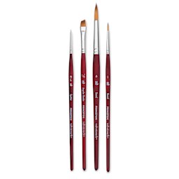 Princeton Velvetouch Series 3950 Synthetic Brushes - Blick Exclusive, Short Handle, Set of 4
