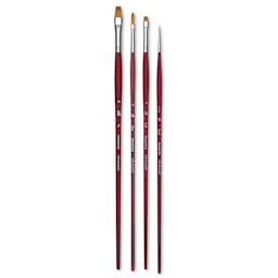 Princeton Velvetouch Series 3900 Brushes - Set of 4, Long Handle