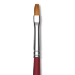 Princeton Velvetouch Series 3900 Synthetic Brush - Flat, Long Handle, Size 4 (close-up)