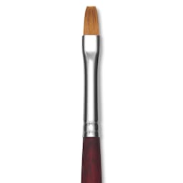 Princeton Velvetouch Series 3900 Synthetic Brush - Flat, Long Handle, Size 6 (close-up)