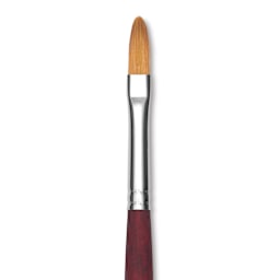 Princeton Velvetouch Series 3900 Synthetic Brush - Filbert, Long Handle, Size 6 (close-up)
