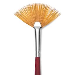 Princeton Velvetouch Series 3900 Synthetic Brush - Fan, Long Handle, Size 4 (close-up)