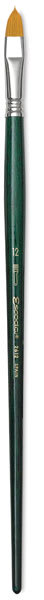 Escoda Barroco Toray Gold Synthetic Brush - Filbert "Cat's Tongue", Long Handle, Size 12