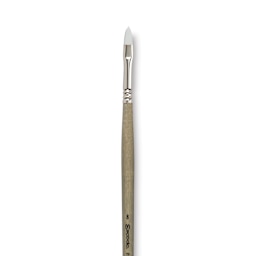 Escoda Perla Toray White Synthetic Brush - Filbert, Long Handle, Size 8
