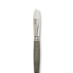 Escoda Perla Toray White Synthetic Brush - Filbert, Long Handle, Size 18