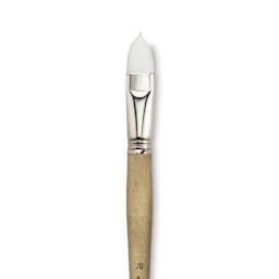 Escoda Perla Toray White Synthetic Brush - Filbert, Long Handle, Size 20