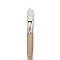 Escoda Perla Toray White Synthetic Brush - Filbert, Long Handle, Size 22