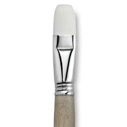 Escoda Perla Toray White Synthetic Brush - Bright, Long Handle, Size 22 close up
