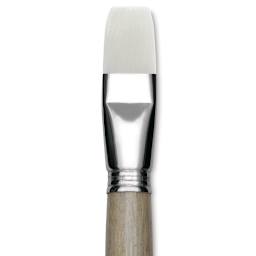 Escoda Perla Toray White Synthetic Brush - Bright, Long Handle, Size 24 close up