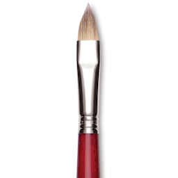 Escoda Opera Takatsu Synthetic Brush - Filbert, Long Handle, Size 14 (Close-up of brush)