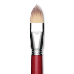 Escoda Opera Takatsu Synthetic Brush - Filbert, Long Handle, Size 24 (Close-up of brush)