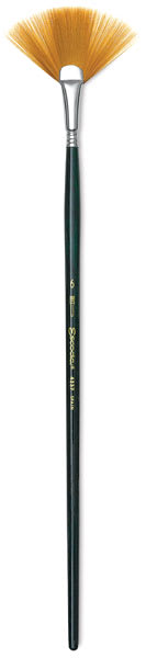 Escoda Barroco Toray Gold Synthetic - Fan Brush shown upright
