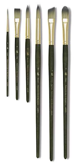 Princeton Umbria Series Synthetic Brushes - Assorted Long and Short handled brushes shown upright