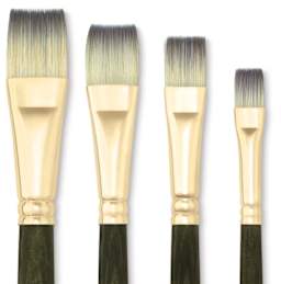 Princeton Umbria Series Synthetic Brushes - Closeup of assorted Bright Brushes