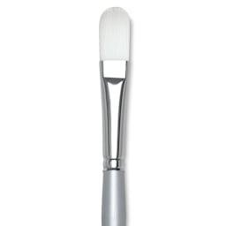 Silver Brush Silverwhite Synthetic Brush - Filbert, Long Handle, Size 8 close up