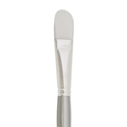 Silver Brush Silverwhite Synthetic Brush - Filbert, Long Handle, Size 10 close up